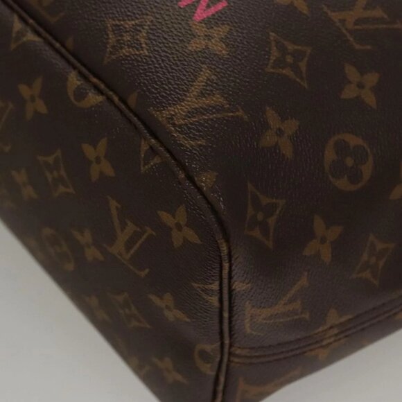 LOUIS VUITTON Monogram V Line Neverfull MM Tote Bag Pink LV Auth BD681A - Picture 4 of 16